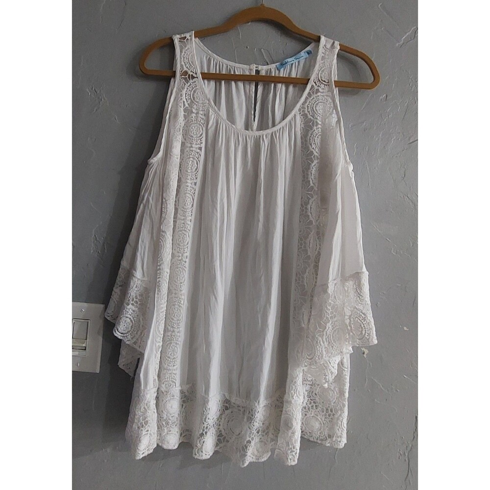 Solitaire Swim Tops Blouse Women M,crochet, Rayón,Cotton & Polyester, 19 Inch Of